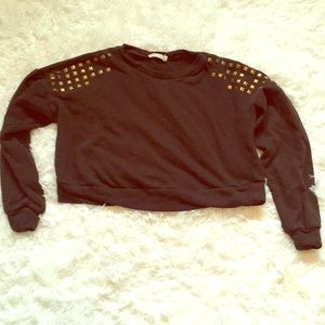 Chloe and Katie crop top rhinestone sweater